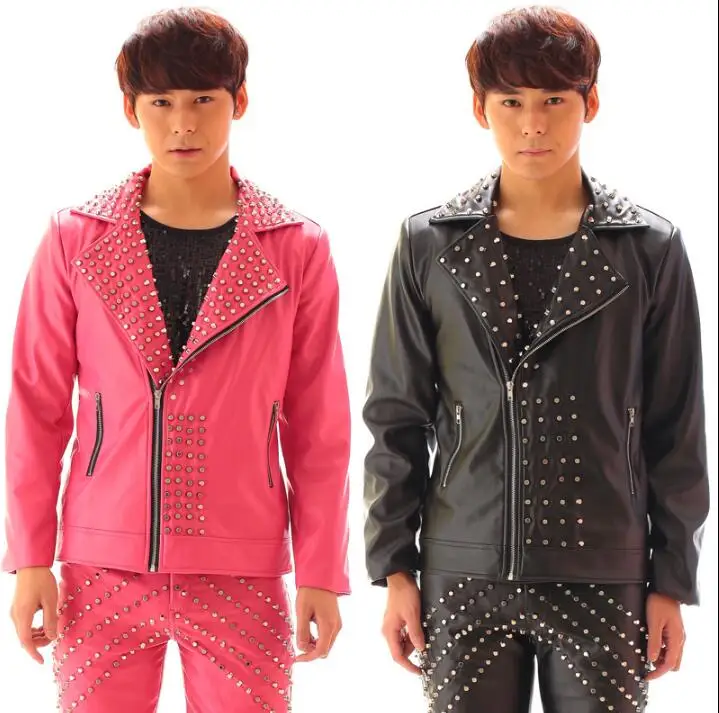 Мужской блейзер с заклепками новейший дизайн пальто косой молнией мужской