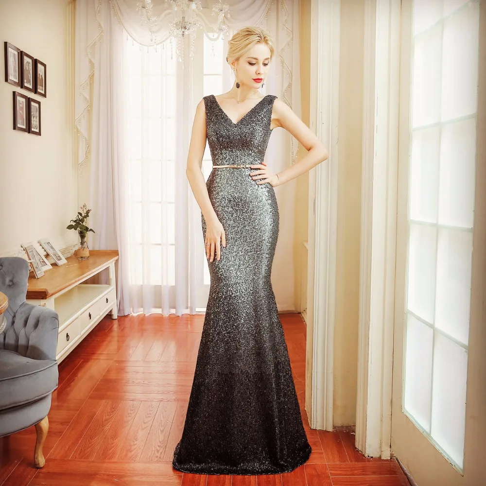 Heavy Beading Evening Dresses 2018 New Styles Sexy Big V-Neck Backless Floor Length Long For Women | Свадьбы и торжества