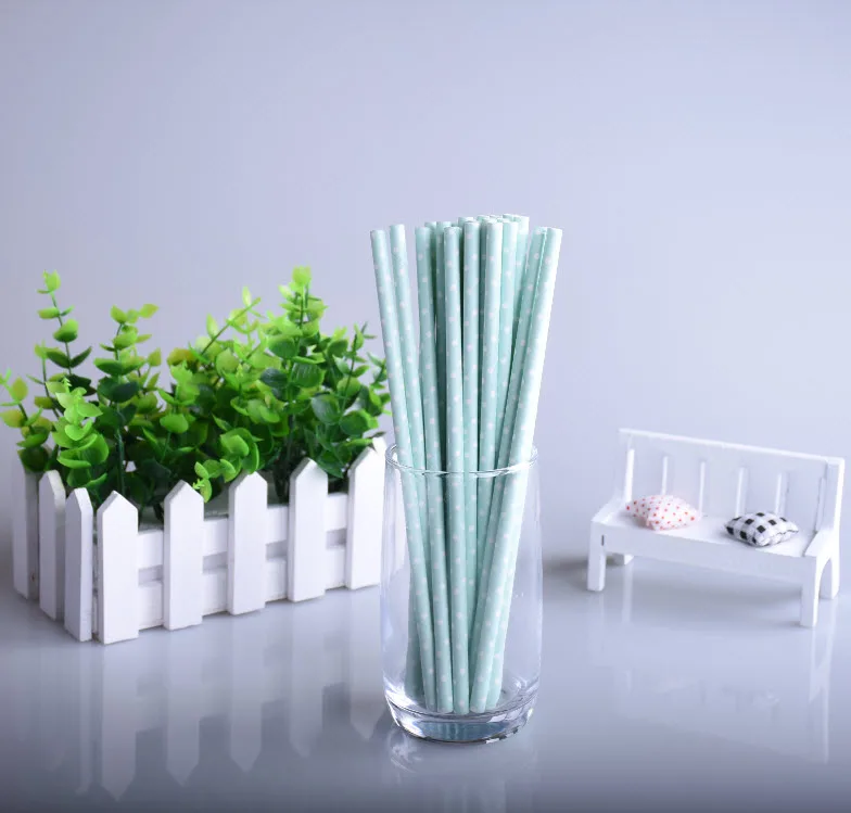 25 шт./лот 10 стилей синий Бумажная соломинка для питья детей день рождения Свадьба