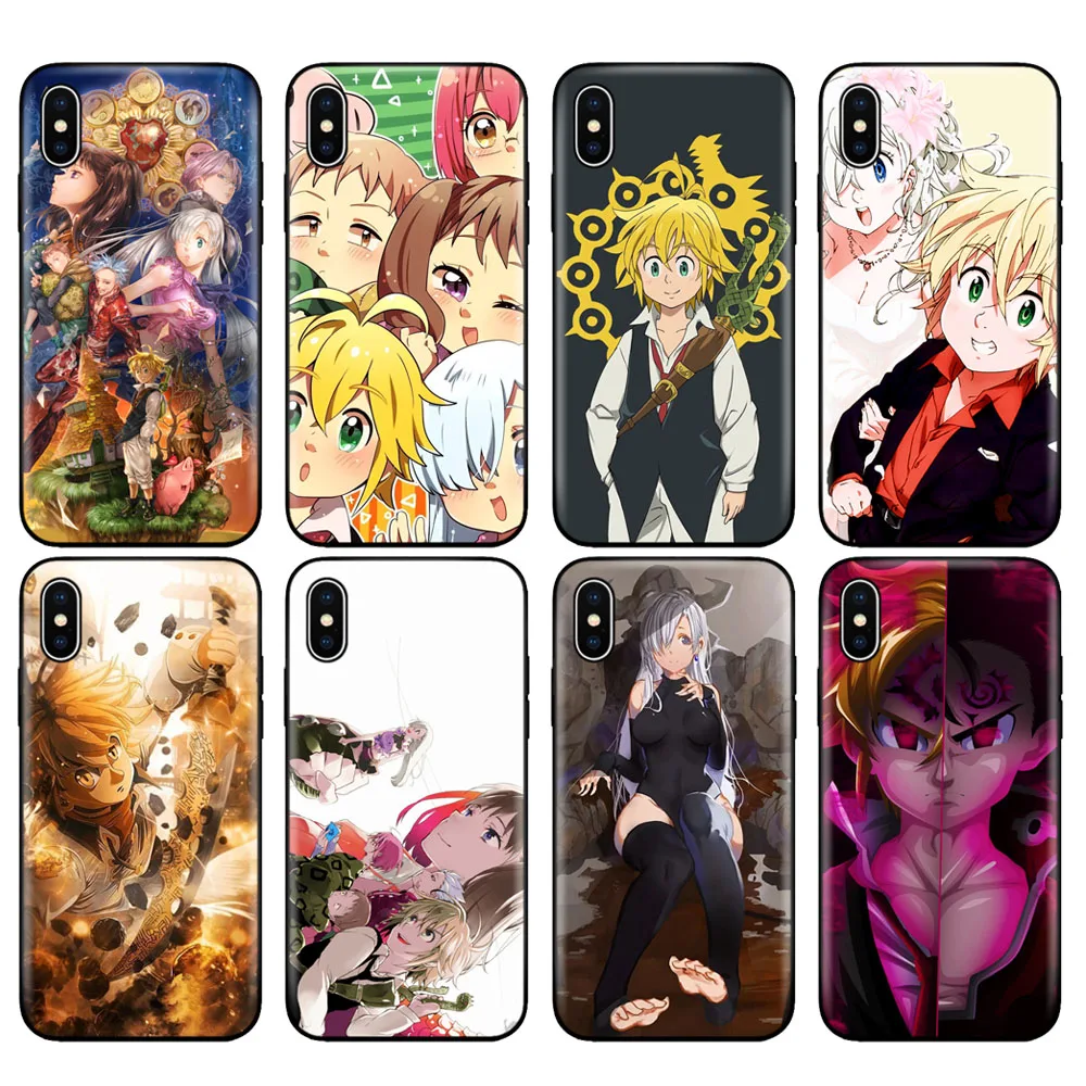 Черный чехол из ТПУ для iphone 5 5s SE 2020 6 6s 7 8 plus X 10 XR XS 11 pro MAX силиконовый Nanatsu no Taizai