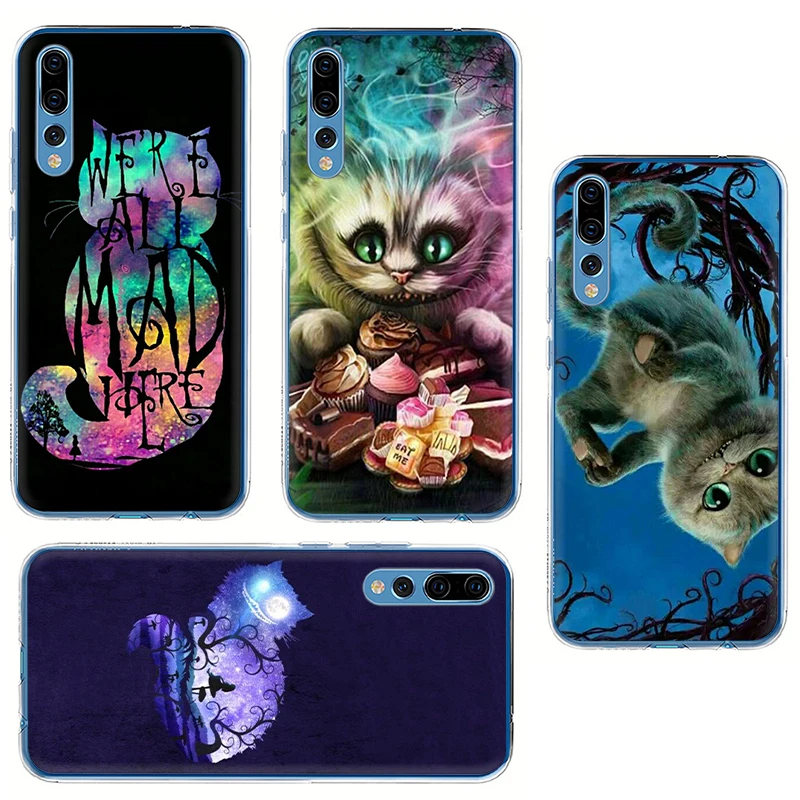 Чехол для телефона с Чеширским котом Alice in Wonderland Жесткий Huawei Honor 6A 7A 6C 7C 8C 7X 8X 9X 8 9 10
