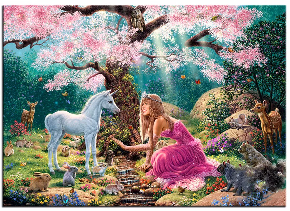 Фотографии Стразы Единорог Алмазная вышивка распродажа картина полный текст