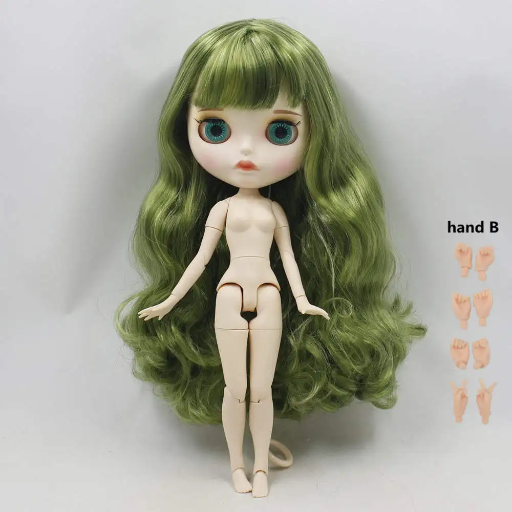 Многоцветный Кукла Blyth, обнаженная, 30 см, белая кожа, 1/6, для тела, новинка, матовая, для лица, с бровями, блеск для губ, ледяной, SD, сделай сам, игрушки, подарок - Цвет: Многоцветный