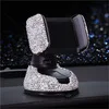 white phone holder A Роскошные Алмазные хрустальные автомобильные аксессуары - Название цвета: white phone holder A