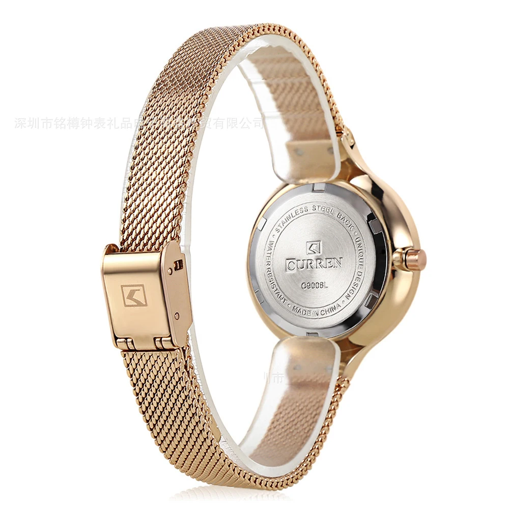 Женские кварцевые часы с сетчатым браслетом из нержавеющей стали|Женские