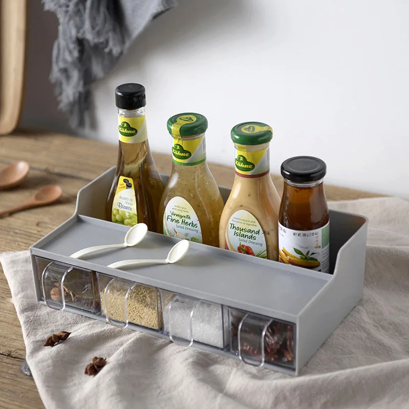 Seasoning Boxes Spice Jar Bottle Storage Box Condiment Bottles Salt Shakers Kitchen Container Rack | Дом и сад