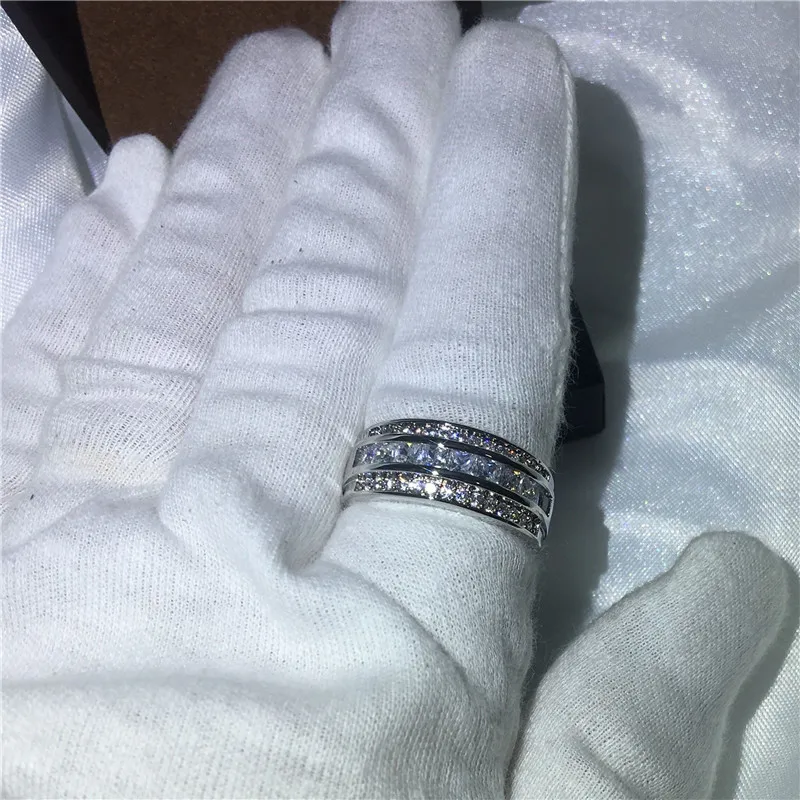 Мужское кольцо с фианитом 3 мм 5 А белым золотом|wedding band ring|band ringring for |