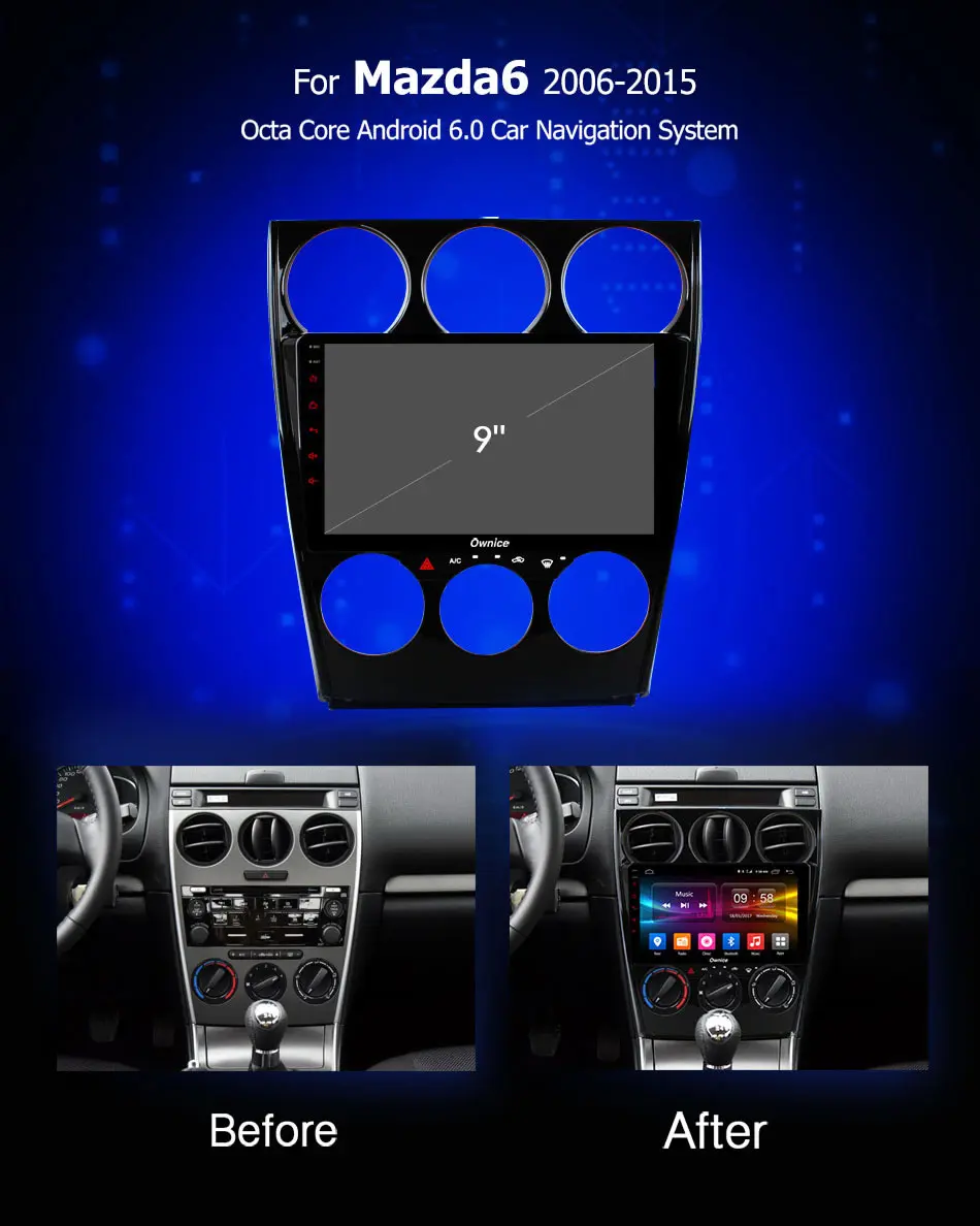 Ownice C500 + G10 Octa 8 Core Android 1 автомобильный dvd-проигрыватель с gps для Mazda 6 2006-2015