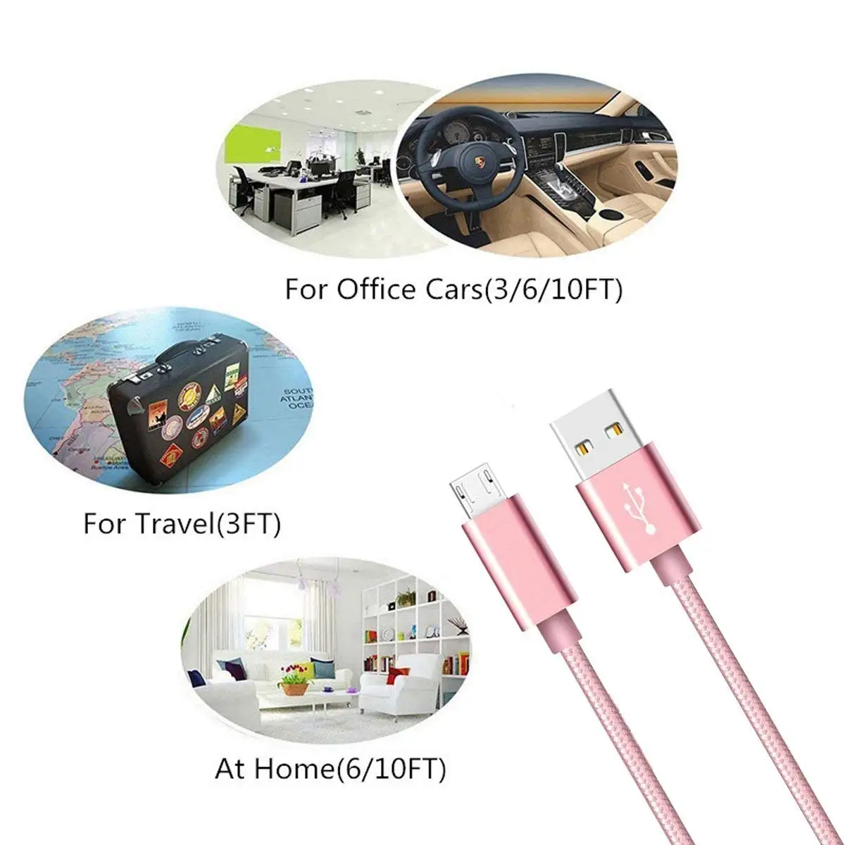 Фото Кабель Micro USB для Samsung A7 S7 Xiaomi Redmi Note 5 6 Pro Huawei Honor 8X, 0,2 м №2