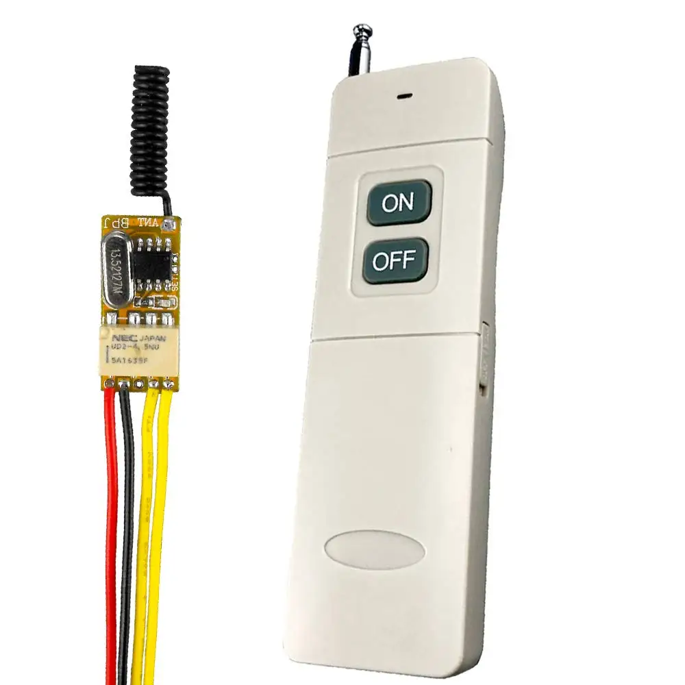 

433 MHz RF Wireless Remote Control Switch Mini Small Relay Circuit Module 3.7v 5v 6v 9v 12v Battery Power Momentary Controller
