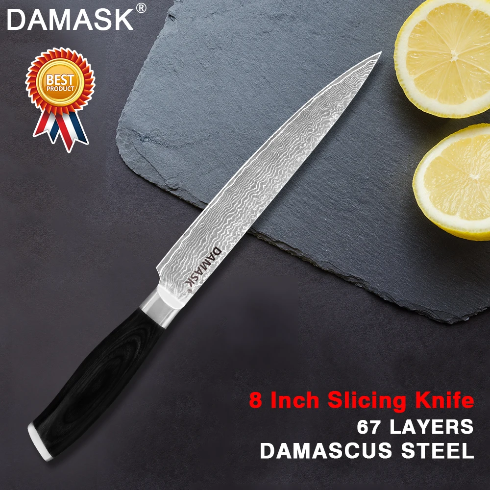 Damask VG10 дамасский стальной кухонный нож сантоку острый приспособление для