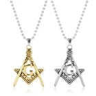Модный масонский квадратный с компасом, винтажный античный символ фремана, каменщина, искусственная металлическая бижутерия в стиле хип-хоп, 30