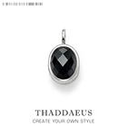 Кулон с овальным черным кристаллом, модные ювелирные изделия 2018 в европейском стиле, серебро 925 пробы, бижутерия, ожерелье, аксессуары, подарок для женщины