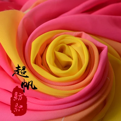 100 двухцветная сценическая шифоновая ткань для костюма Hanfu градиентная шифоновая ткань с рукавами - Цвет: 8