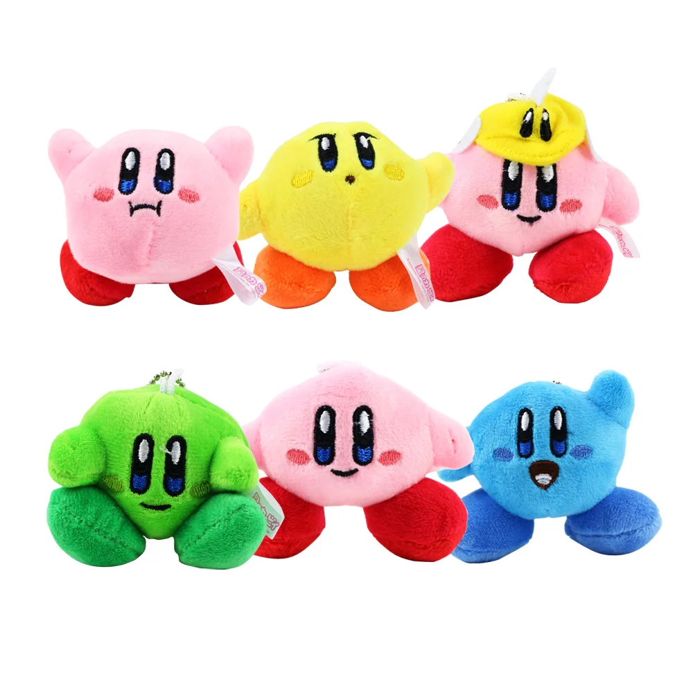 Muñeco de peluche Kirby Star, 6 estilos, 6-7cm, colgante, juguetes de peluche, 20 unids/lote