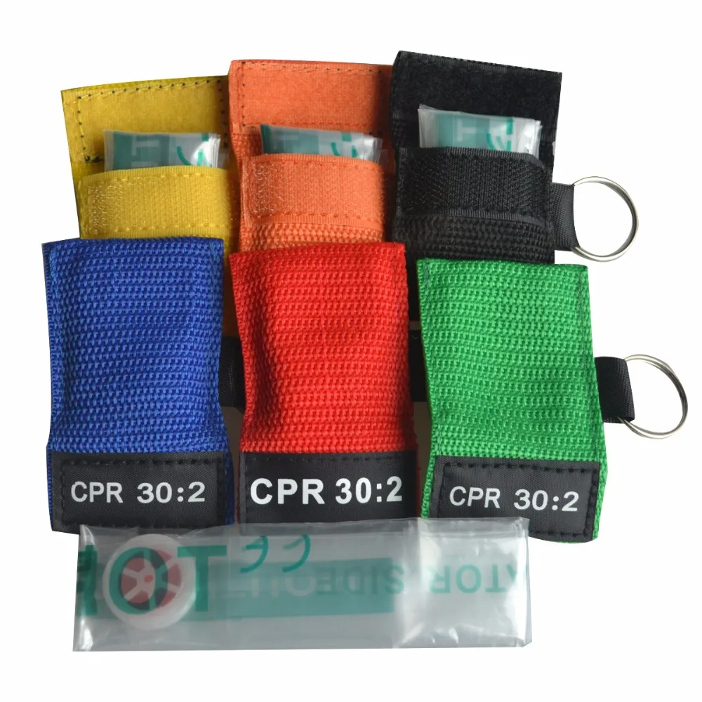1Pc Optional Color Key CPR Face Shield Emergency Rescue Kit Mask Resuscitator With Keychain Ring |