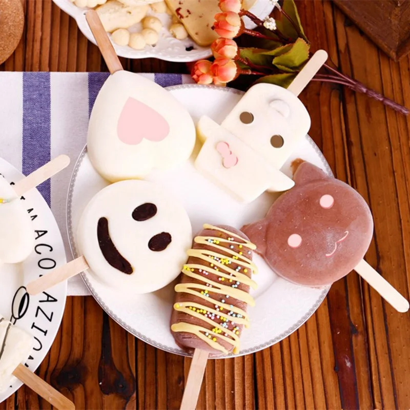50Pcs/Lot DIY kids Handwork Art Crafts Toys Wooden Craft Ice Cream Sticks Pop Popsicle Sticks Natural Wood Cake Tools Ice Mold