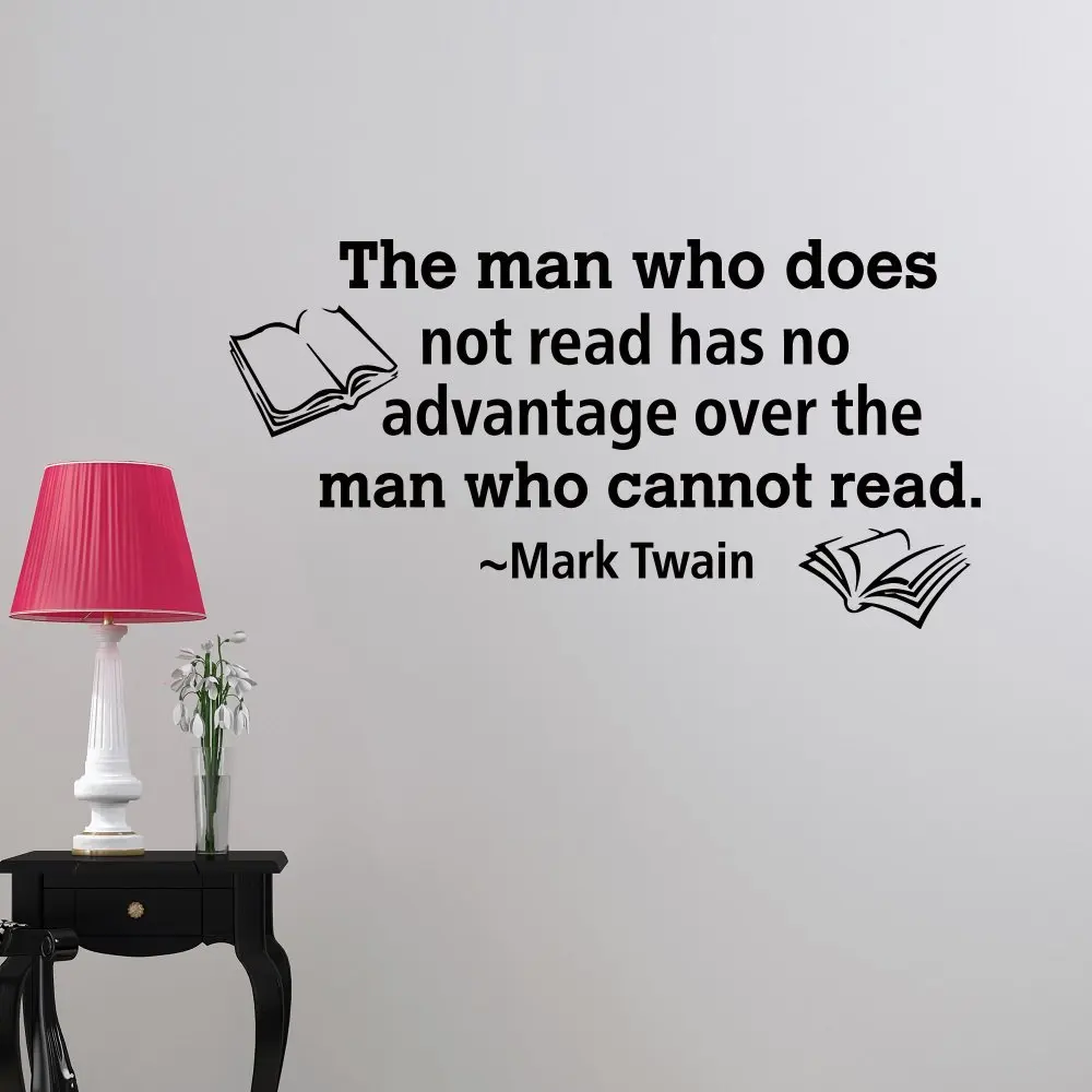 Home Decoration Accessories Mark Twain Wall Sticker Vinyl Decor Educational Decals Quotes About Reading Books Art M200 | Дом и сад