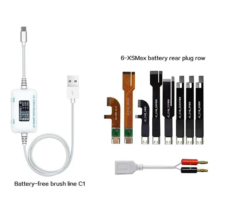 JC C1 smart cable JC C1 умная ремонтная коробка для iPhone XR XS MAX X 8 Plus 8 7P 6S Plus 6S 6P 6 плата для зарядки аккумулятора - Цвет: JC C1 smart cable