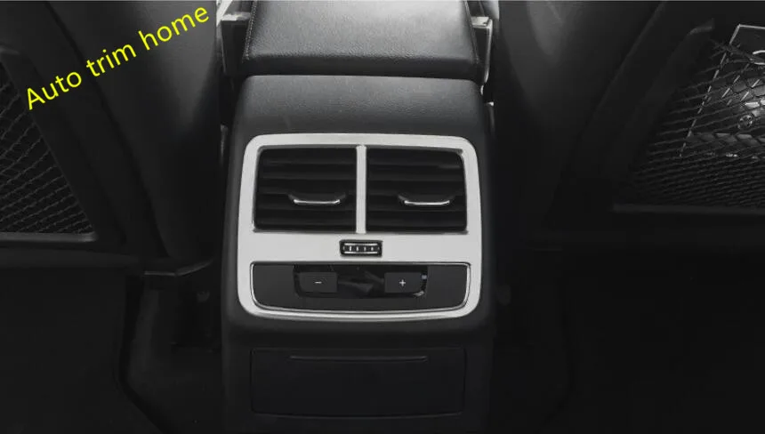 Lapetus Rear Armrest Box Air Conditioning AC Outlet Vent Cover Trim Fit For Audi A4 B9 A5 2016 - 2020 Sedan ABS / Auto Accessory |