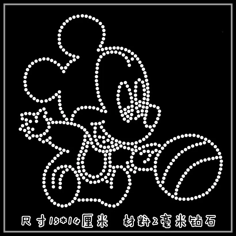 Прозрачный кристалл ребенок Минни Микки декольте DIY strass Горячая фиксация