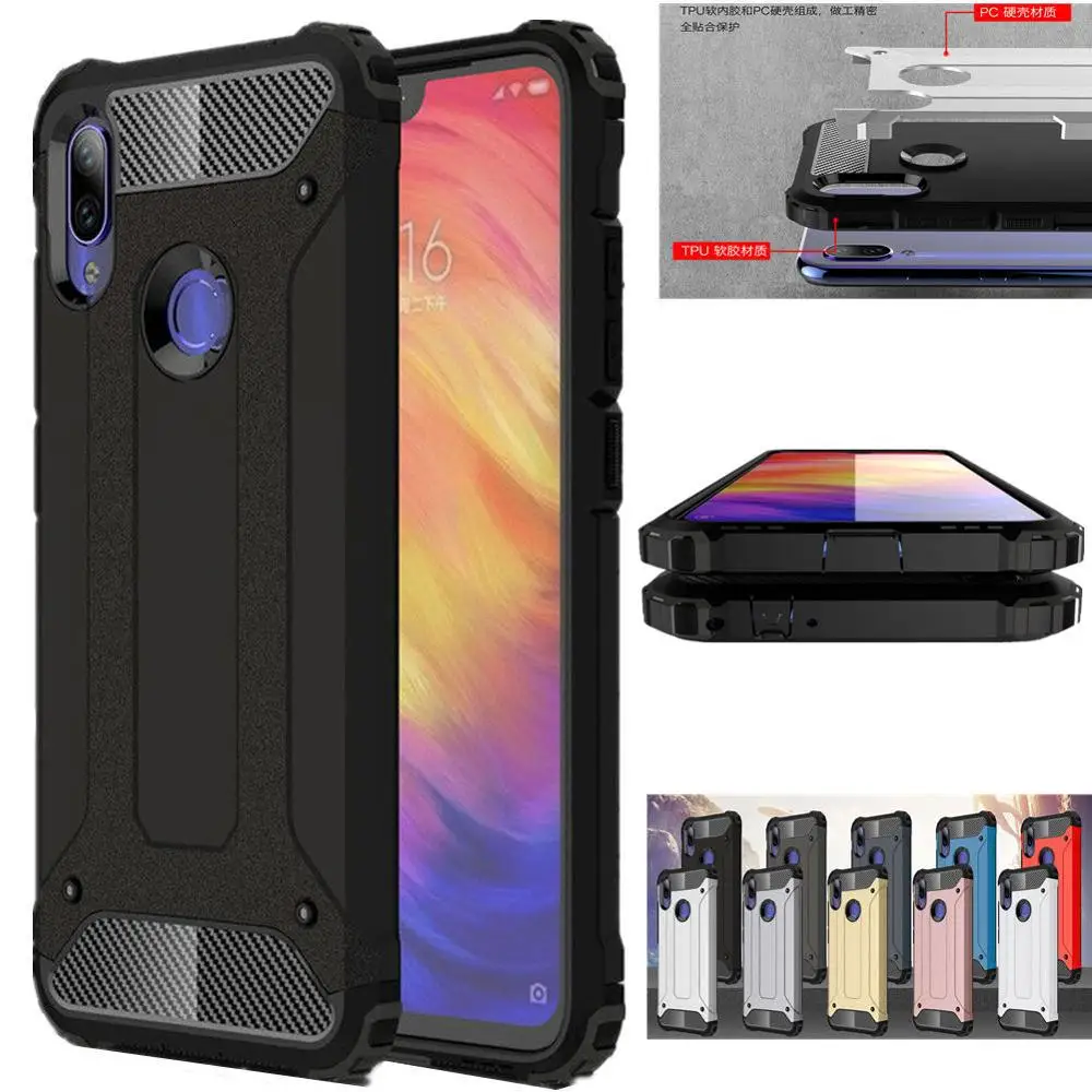 Чехол для Xiaomi Redmi Note 7 чехол противоударный Жесткий ПК + Силиконовый Pro | Мобильные