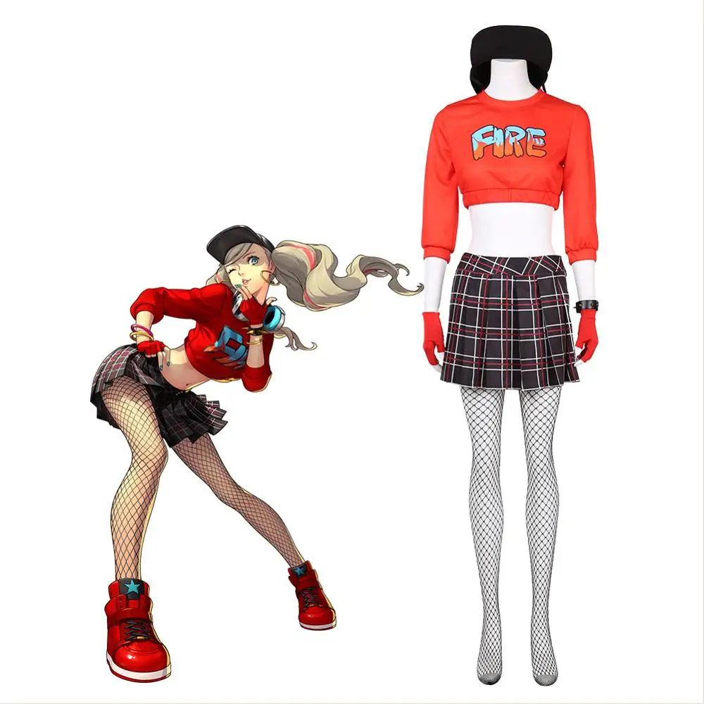 Persona 5 Косплэй костюм Анны Takamaki платье юбка для школьной формы карнавальные