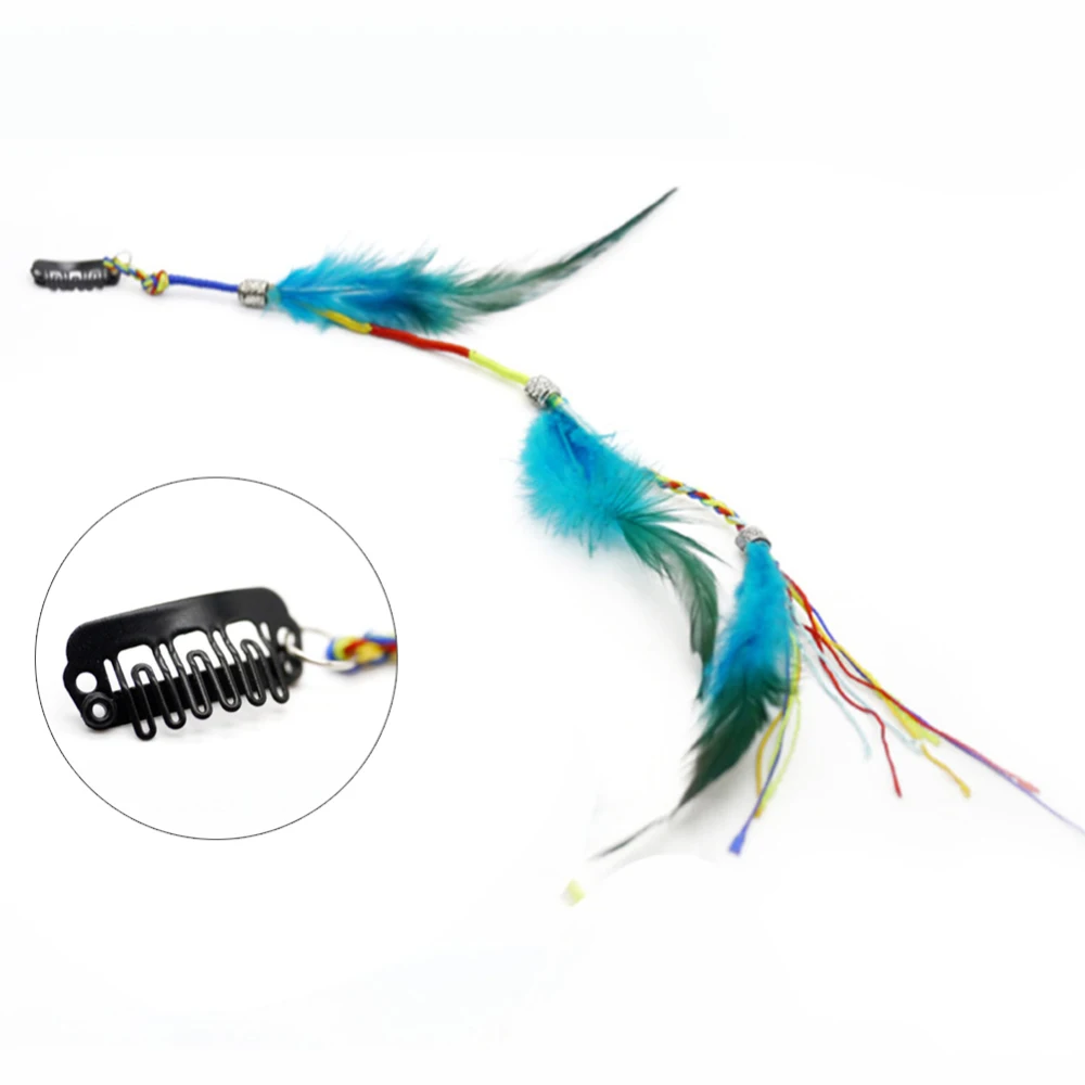 Популярная головная повязка Bohemian Style из 6 штук с пером и креплением на зажиме, кисточкой и веревкой для волос, фестивальная головная убор для женщин и девочек.