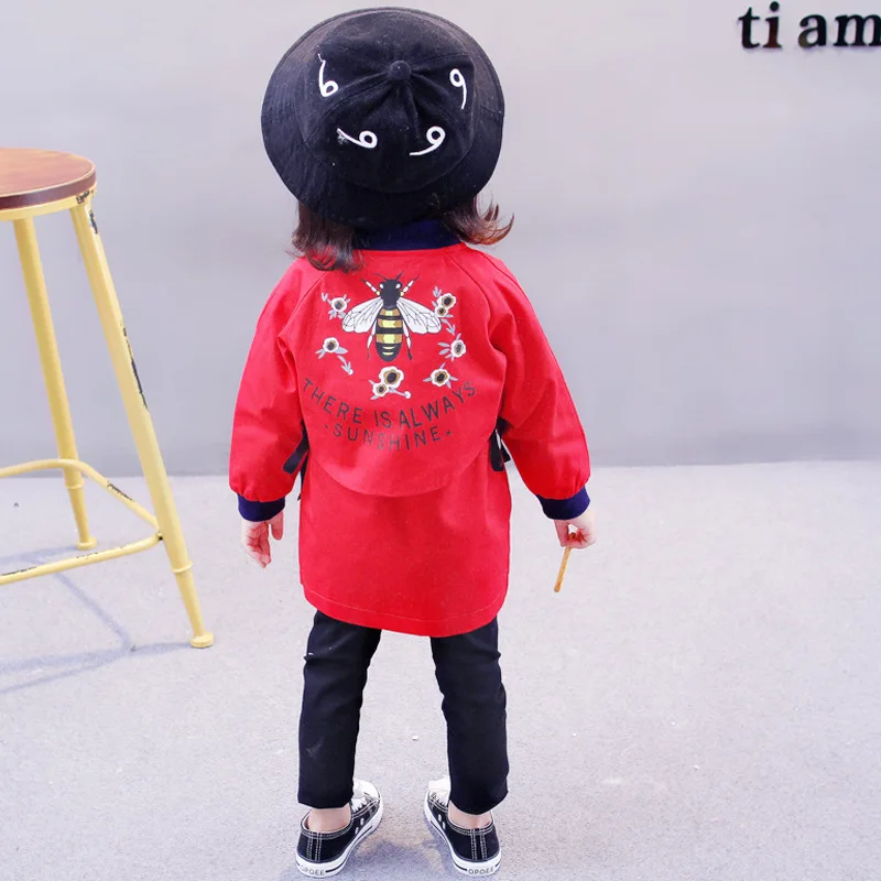 Jackets куртки для маленьких девочек детская одежда с капюшоном Honeybee пальто