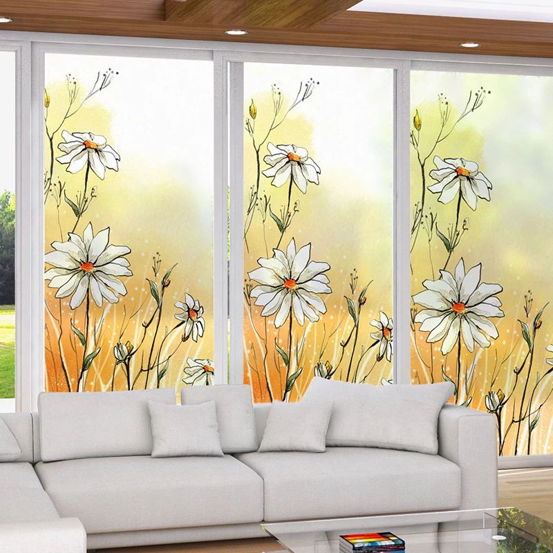 

Customized size windows Glass Film Door Stickers Fashion sticker Static Cling Privacy Glass Window Film for bathroom home decor