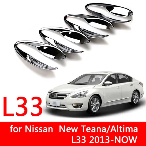 Для Nissan Teana J32 J31 L33 Altima класса «Люкс» хромированные покрытия для дверных ручек 2008 2012 2013 аксессуары наклейки стайлинга автомобилей - Цвет: for L33