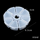 WLYeeS 8 ячеек, круглый пластиковый прозрачный чехол с бусинами, органайзер для украшений, коробка для хранения, чехол для ювелирных изделий, колец, серег, фурнитура