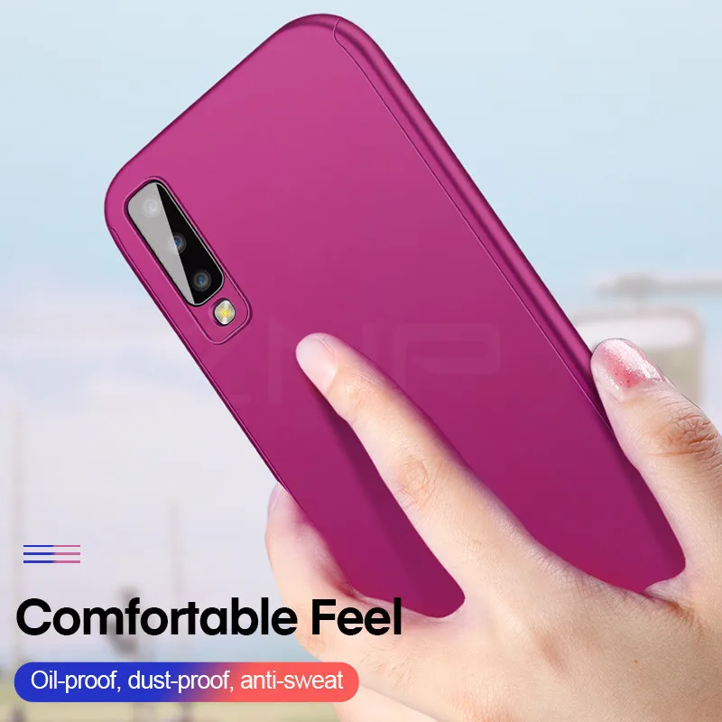 ZNP 360 Полное покрытие чехол для телефона для samsung A5 A7 J4 J6 J8 A6 A8 Крышка для samsung A3 A5 J7 J5 A7 чехол с Стекло
