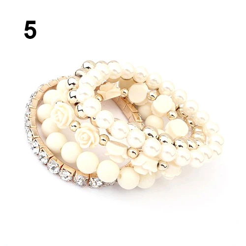 Bluelans Акриловые Розы Круглый Перлы Faux Сияющий Rhinestone Кристаллическое Эластичный