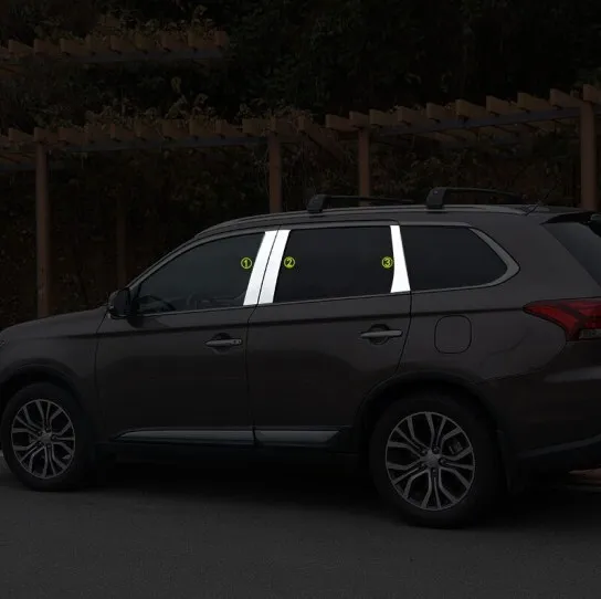 Серый Автомобильный Стайлинг для- Mitsubishi Outlander из нержавеющей стали хромированная оконная накладка отделка МОЛДИНГ garnish guard автозапчасти - Название цвета: Серый