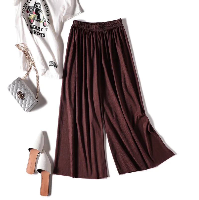 Летние брюки для Для женщин широкий штанине шифон женский тонкий рыхлый Pantskirt