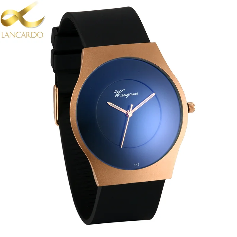 

Mens Watches Top Brand Luxury Lancardo Simple JAPAN MOVT Watch Men Silicone Quartz-watch Male Clock Erkek Kol Saati