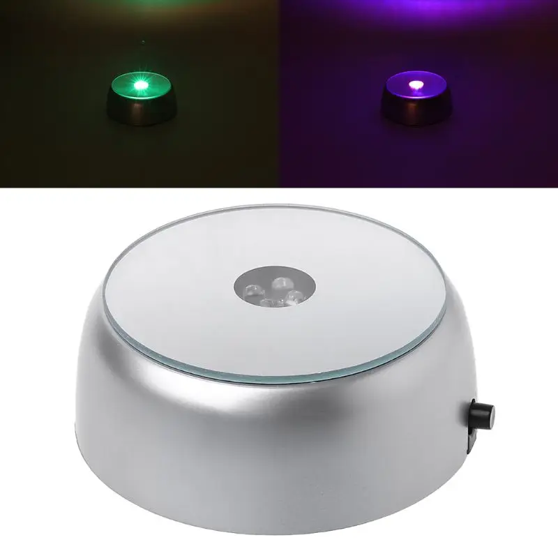

High Quality 4-LED Round Luminous Base Laser Light Stand Holder For Cocktail Crystal Glass Transparent Objects Display