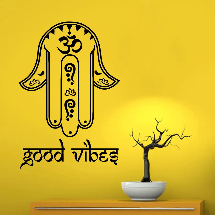 Наклейки на стену Hamsa рука Фатима Good Vibes наклейки для дома гостиной украшение йоги
