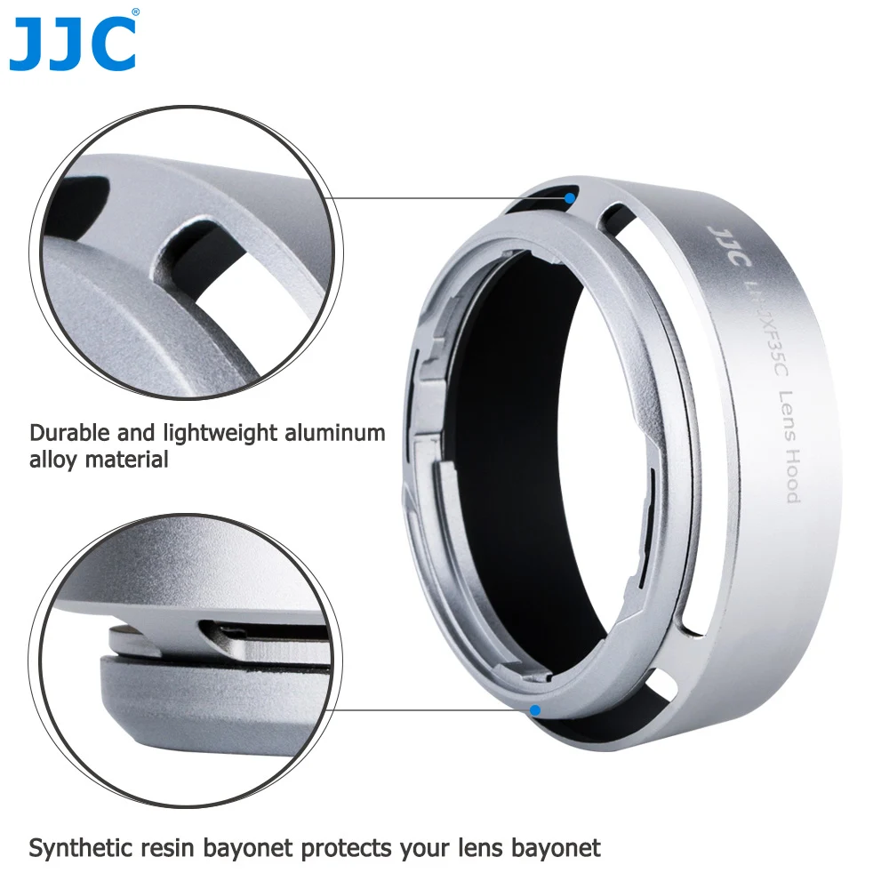 JJC байонетная круглая металлическая бленда 43 мм для объектива FUJINON XF35mm/25 мм F2 R WR заменяет LH-XF35-2