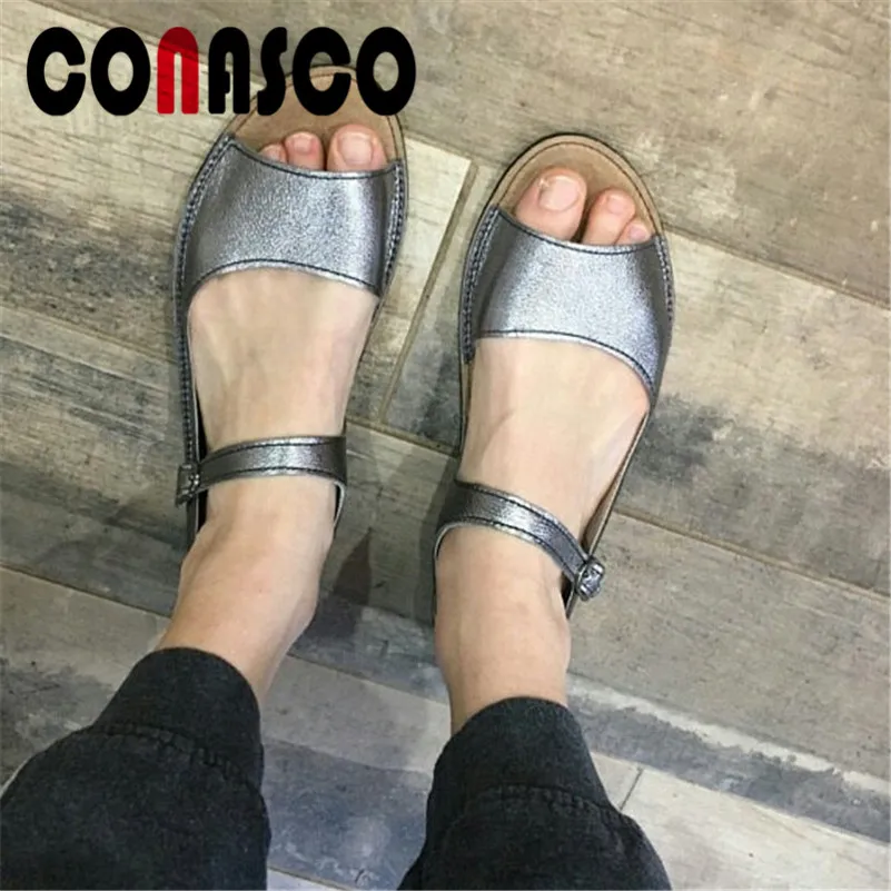 CONASCO/женские классические элегантные туфли из искусственной кожи на плоской