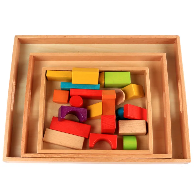 OUY 1PC Wooden Rectangular Block Will In Trumpet Student Kindergarten Alpinia Oxyphylla Beech Tray Montessori Teaching Aid | Игрушки и