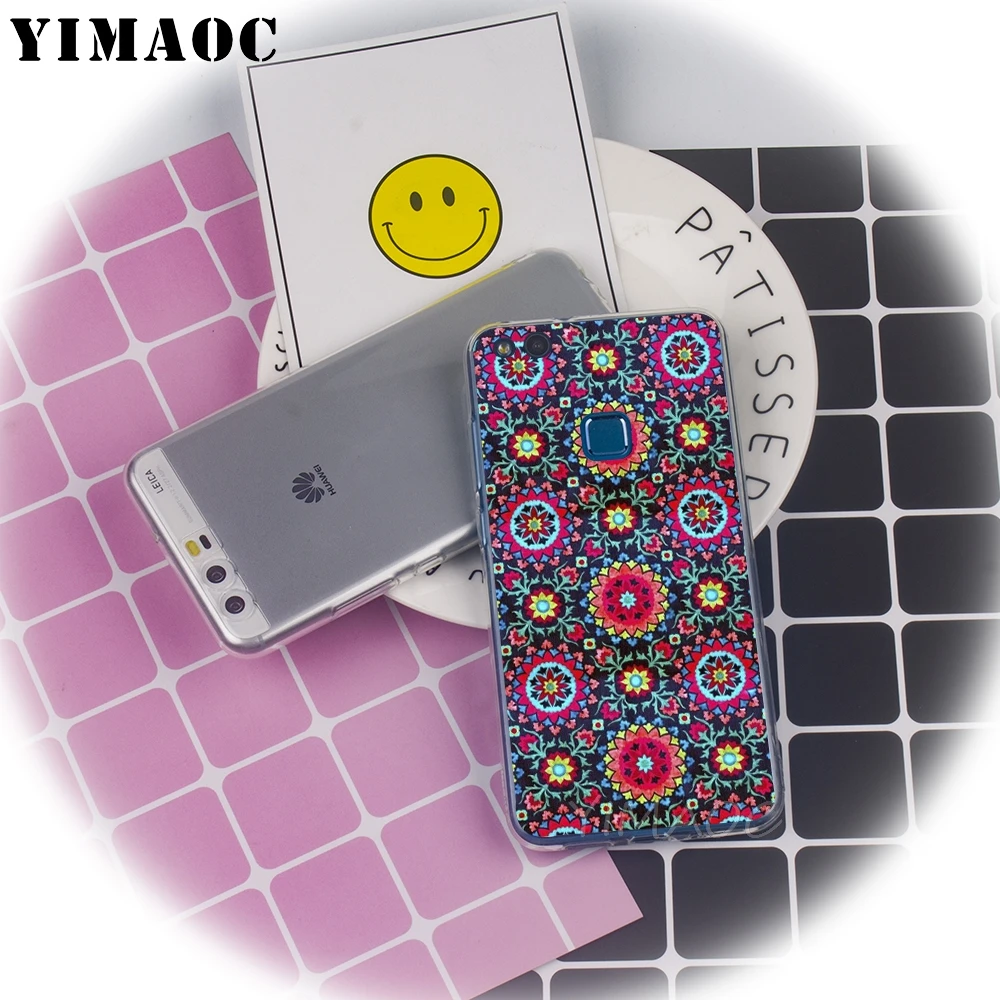 YIMAOC Moroccan blue Geometric patterns Soft Case for Huawei P 8 9 10 20 30 Lite Pro 2016 2017 smart 2019 TPU Cover |