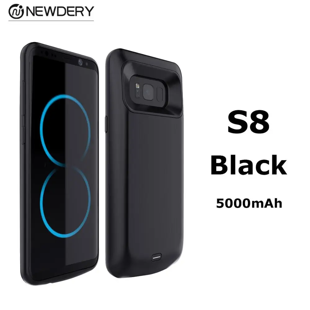 Black S8 5000mAh Новые продукты, 5500 мАч, чехол для смартфона samsung S8 plus S8+ 5000 мАч, чехол для зарядного устройства, разноцветный для samsung galaxy S8 - Цвет: Black S8 5000mAh