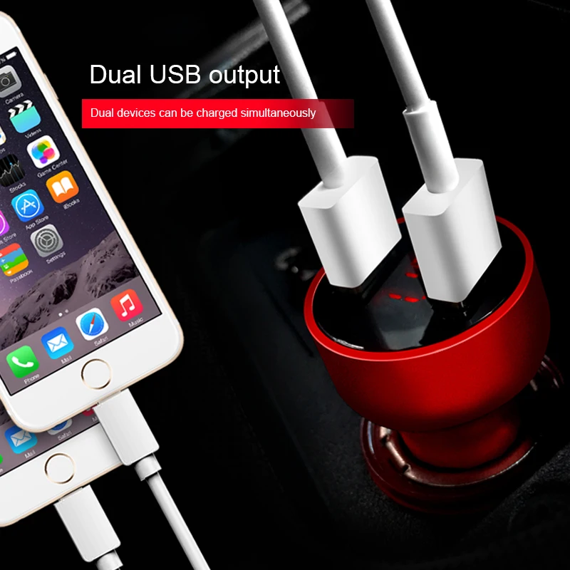 5v 3.1A 12V Dual USB Автомобильное зарядное устройство Вольтметр метр Led USB Автомобильное зарядное устройство адаптер питания розетка с молотком Безопасности Грузовик Мотоцикл