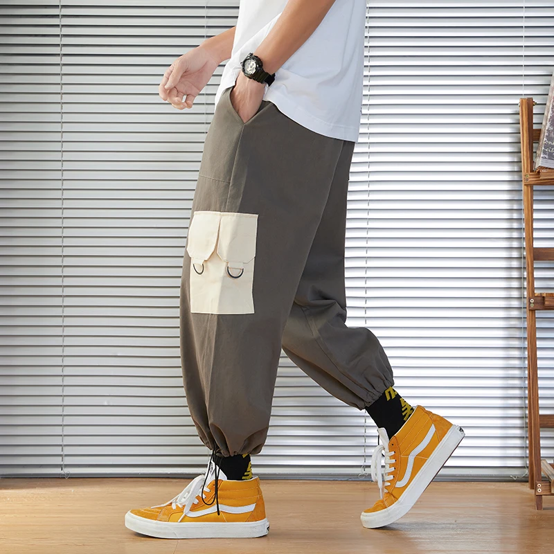 Брюки-Джоггеры мужские прямые до щиколотки модные брюки-султанки в стиле хип-хоп