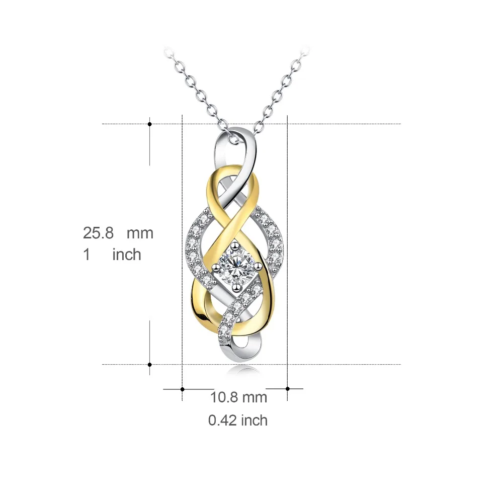 Женское ожерелье из серебра 925 пробы с кулоном в виде узла|925 sterling silver cross|silver