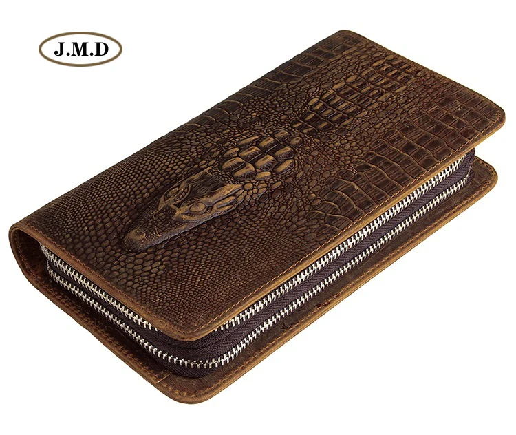 Модный дизайнерский кошелек из натуральной кожи с крокодиловым узором длинный