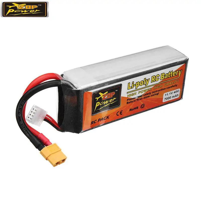 ZOP Power 11 1 В 7000 мАч 40C 3S аккумуляторная Lipo батарея XT60 разъем для радиоуправляемого
