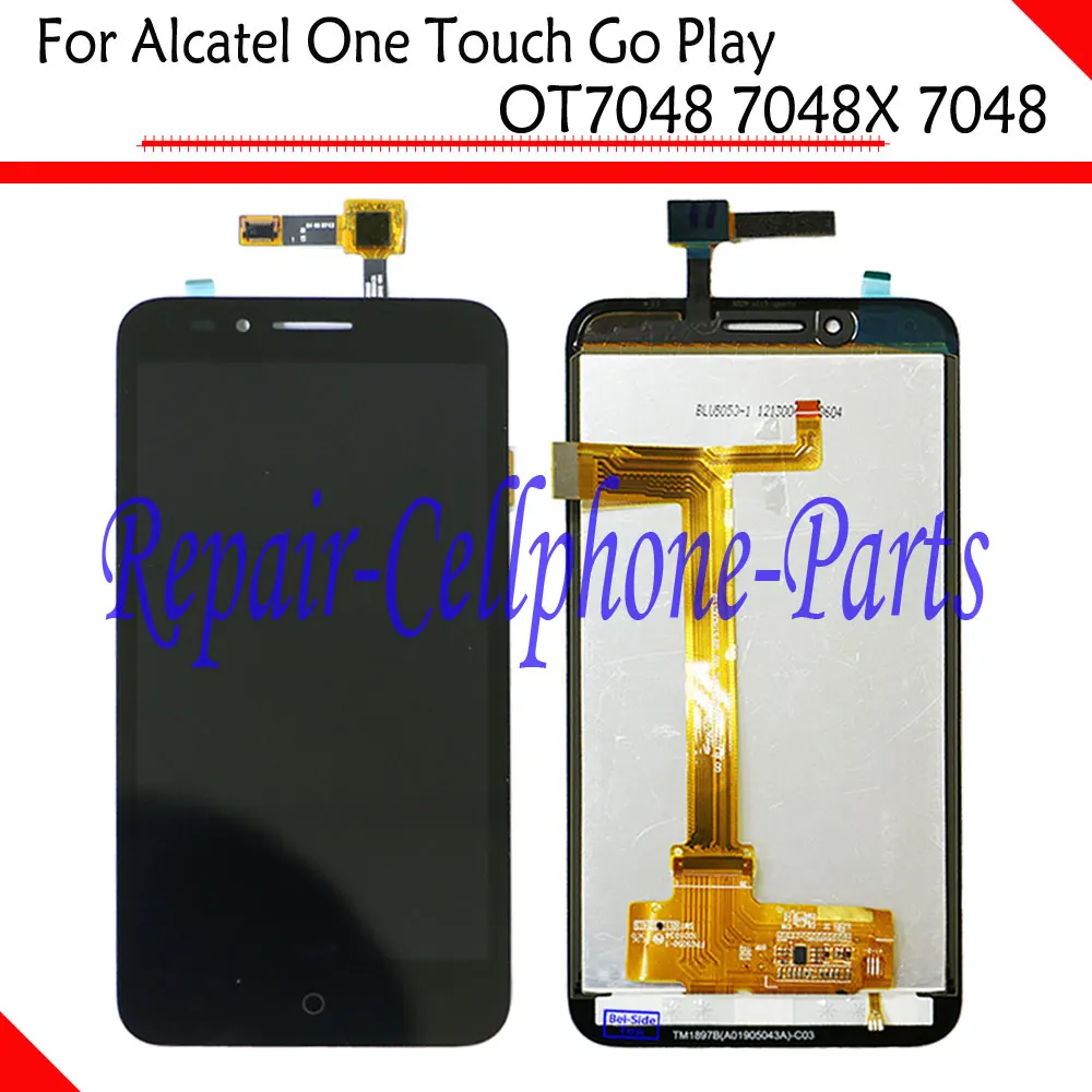 Black 100% New Full LCD DIsplay + Touch Screen Digitizer Assembly For Alcatel One Go Play LTE 7048X 7048 Free Shipping | Мобильные